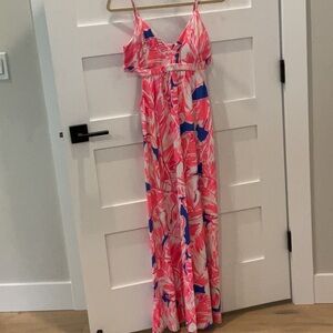 Lilly Pulitzer Pink and Blue Maxi Dress